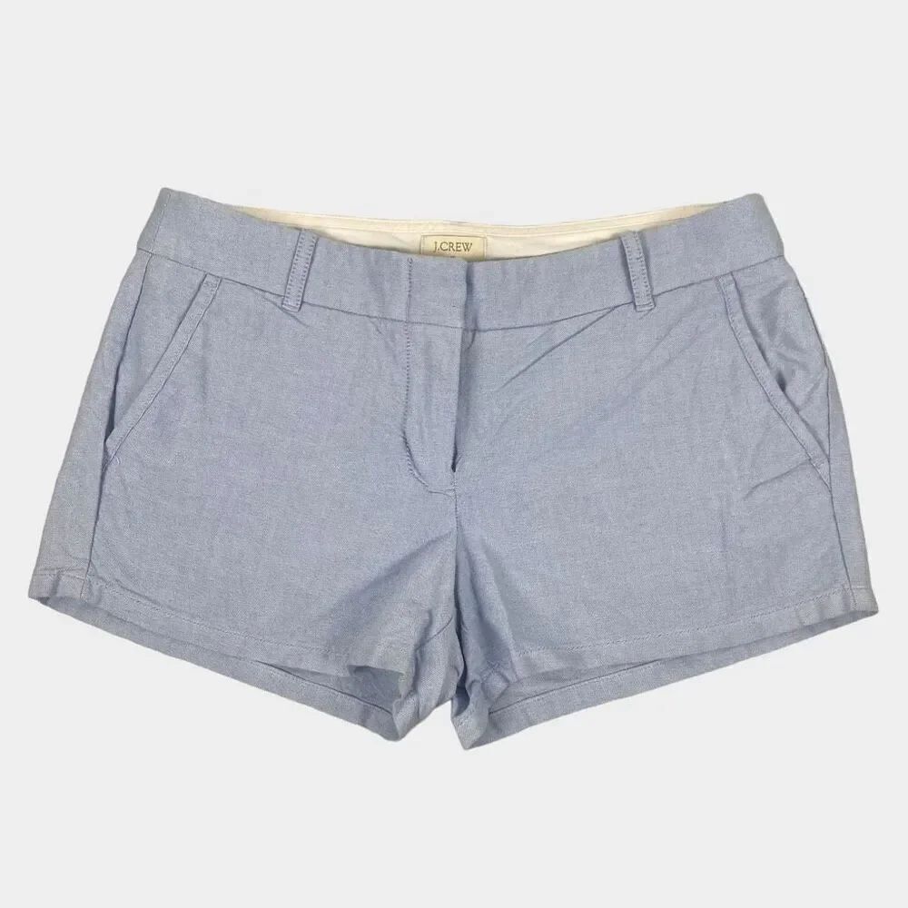 J. Crew Light Blue 3" Oxford Shorts size 4 Classic Preppy